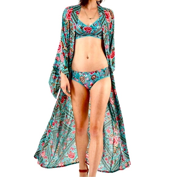 Spell and the Gypsy Collective Babushka Maxi Kimono Robe S/M - Picture 4 of 16